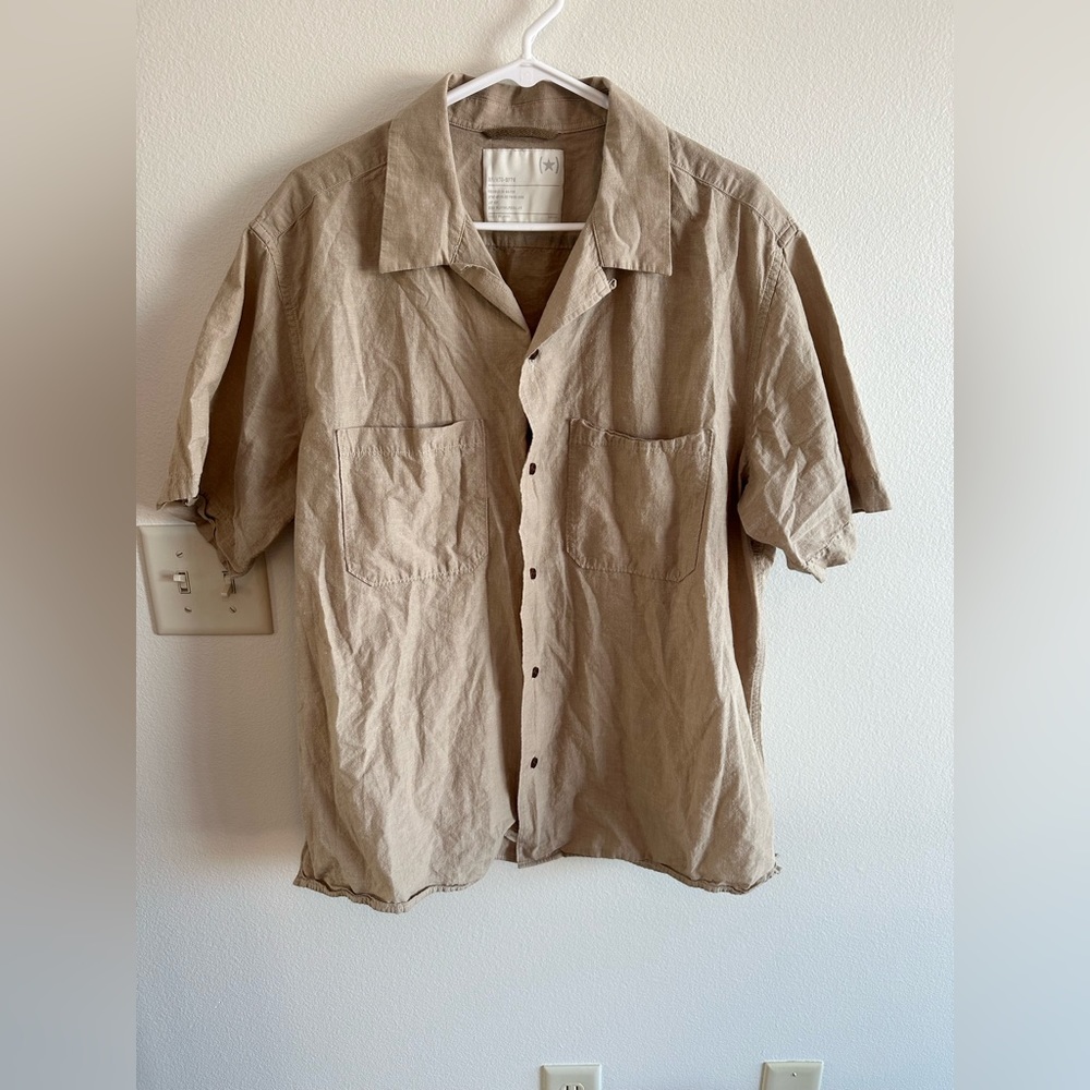BR/HTG hemp blend casual button up shirt XL